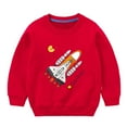 thumbnail image 1 of Kiijoy Little Boys Sweatshirt Fleece Rocket Print Crew Neck Pullover Top, Sizes 6-7, 1 of 5