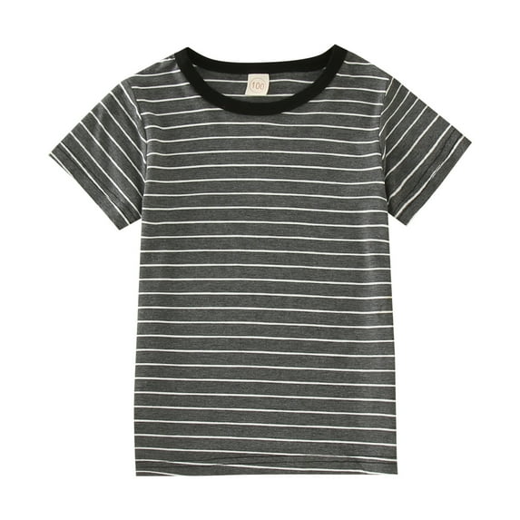 Kiijoy Little Boys T Shirt Striped Short Sleeve T-Shirt Summer Trendy Tee Top