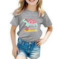 thumbnail image 1 of Kiijoy Little Girl's Graphic T-Shirt Cartoon Turtle Print Short Sleeve T Shirt for Kids, 1 of 3
