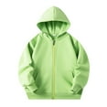 thumbnail image 1 of Kiijoy Little Girl's Zip Up Hoodie Kids Solid Color Casual Hooded Sweatshirt, Sizes 5-6, 1 of 6