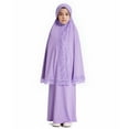 thumbnail image 1 of Kiijoy Little Girls Abaya Burka Batwing Sleeve Hijab Top Maxi Dress Outfits, Sizes 6-7, 1 of 6