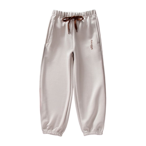 Kiijoy Little Girls Active Sweatpants Elastic Waist Drawstring Jogger Pants, Sizes 5-6
