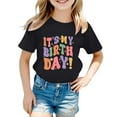 thumbnail image 1 of Kiijoy Little Girls' Birthday T Shirt Letter Print Short Sleeved T-Shirt, Sizes 1-13, 1 of 3