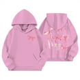 thumbnail image 1 of Kiijoy Little Girls Bow Print Hoodie Cute Pullover Hooded Sweatshirt, Sizes 5-6, 1 of 2