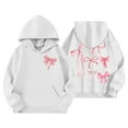 thumbnail image 1 of Kiijoy Little Girls Bow Print Hoodie Cute Pullover Hooded Sweatshirt, Sizes 5-6, 1 of 2