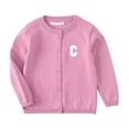 thumbnail image 1 of Kiijoy Little Girls Cardigan Sweater Casual Long Sleeve Button Knitted Jacket, Sizes 6-7, 1 of 3