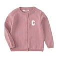 thumbnail image 1 of Kiijoy Little Girls Cardigan Sweater Casual Long Sleeve Button Knitted Jacket, Sizes 6-7, 1 of 3