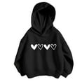 thumbnail image 1 of Kiijoy Little Girls Casual Hoodie Hearts Print Pullover Hooded Sweatshirt, Sizes 5-6, 1 of 8