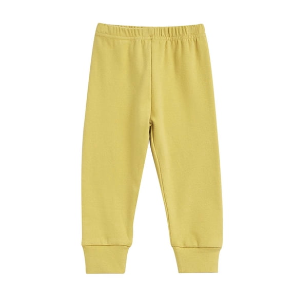 Kiijoy Little Girls Cotton Sleep Pants Casual Solid Loungewear Pants, Sizes 5-6