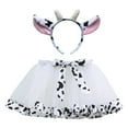 thumbnail image 1 of Kiijoy Little Girls Cow Print Ballet Dance Tutu Skirt Party Tulle Skirts with Hairband, 1 of 3