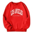 thumbnail image 1 of Kiijoy Little Girls Crewneck Sweatshirt Los Angeles Print Long Sleeve Pullover, Sizes 5-6, 1 of 7