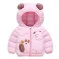 thumbnail image 1 of Kiijoy Little Girls Cute Capybara Down Coat Lightweight Winter Hooded Jacket, Sizes 6-7, 1 of 6
