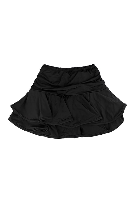 Little Girls Dance Skirt Latin Ballroom Tango Practice Skirt with Built-In Shorts