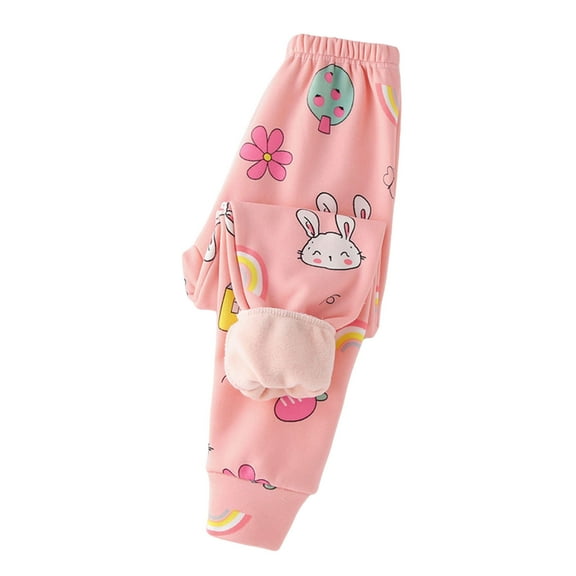 Kiijoy Little Girls Pajama Pants Cartoon Print Stretch Sleep Pants, Sizes 5-6