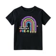 thumbnail image 1 of Kiijoy Little Girls Graphic Tees Back-To-School Short Sleeve Crew Neck T-Shirt, Black, Sizes 6-7, 1 of 3