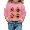 thumbnail image 1 of Kiijoy Little Girls Halloween Pumpkin Sweatshirt Cotton Crew Neck Pullover, Sizes 6-7, 1 of 3
