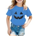 thumbnail image 1 of Kiijoy Little Girls Halloween Pumpkin Tee Kids Short Sleeve Casual T-Shirt, Sizes 6-7, 1 of 4