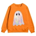thumbnail image 1 of Kiijoy Little Girls Halloween Sweatshirt Cartoon Ghost Print Cute Pullover, Sizes 5-6, 1 of 3