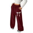 thumbnail image 1 of Kiijoy Little Girls High Waisted Straight Leg Sweatpants Casual Active Pants, Sizes 6-7, 1 of 5