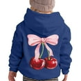 thumbnail image 1 of Kiijoy Little Girls Hoodie Cherry Bow Print Sports Casual Hooded Sweatshirt, Sizes 5-6, 1 of 4