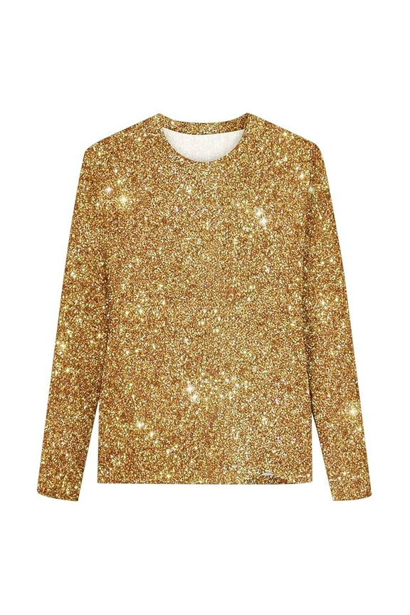 Little Girls Long Sleeve Sequin Printed T Shirt Pullover Casual Tshirt, Sizes 6-7