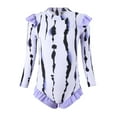 thumbnail image 1 of Kiijoy Little Girls Long Sleeve Zip-Up Rash Guard Tropical Ruffle One-Piece Swimsuit, 1 of 5
