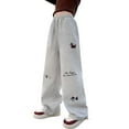 thumbnail image 1 of Kiijoy Little Girls Loose Sweatpants Cartoon Dog Print Straight Sporty Pants, Sizes 6-7, 1 of 3
