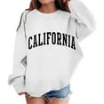 thumbnail image 1 of Kiijoy Little Girls Loose Sweatshirt California Printed Crew Neck Pullover, Sizes 5-6, 1 of 5