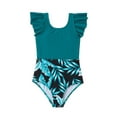 thumbnail image 1 of Kiijoy Little Girls One-Piece Swimsuit Ruffle Tropical Bathing Suit UPF 50+ Swimwear, 1 of 4