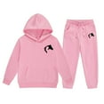 thumbnail image 1 of Kiijoy Little Girls Outfits Comfy Casual Horse Print Hoodie Sweatpants Set, Sizes 6-7, 1 of 3