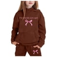 thumbnail image 1 of Kiijoy Little Girls Outfits Letter Print Hoodie and Joggers Sweatsuit Set, Sizes 6-7, 1 of 3