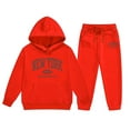 thumbnail image 1 of Kiijoy Little Girls Outfits Letter Print Pullover Hoodie Jogger Pants 2Pcs Set, Sizes 6-7, 1 of 2