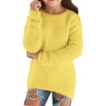 thumbnail image 1 of Kiijoy Little Girls Oversized Sweater Solid Soft Long Sleeve Pullover, Sizes 5-6, 1 of 4
