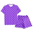 thumbnail image 1 of Kiijoy Little Girls Pajama Set Polka Dots Short Sleeve Tee and Shorts Sleepwear Nightwear, 1 of 2