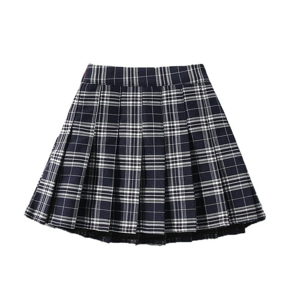 Kiijoy Little Girls Plaid Pleated Skirt Casual School A Line Skirt for Kids, Sizes 6-7