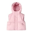 thumbnail image 1 of Kiijoy Little Girls Puffer Vest Sleeveless Solid Hooded Zip Up Padded Jacket, Sizes 5-6, 1 of 4