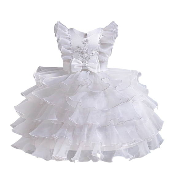 Kiijoy Little Girls Ruffle Layered Princess Dress Pageant Birthday Party Dress, Sizes 3-9