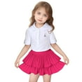 thumbnail image 1 of Kiijoy Little Girls Ruffle Pleated Layered Skirt Summer High Waisted Skort with Liner, 1 of 3