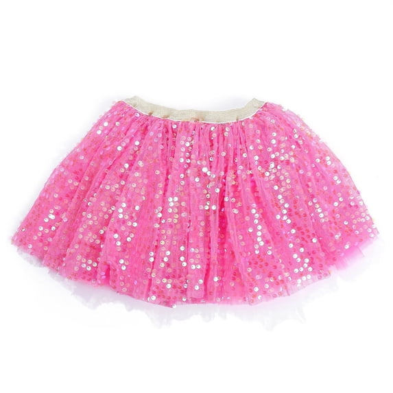 Kiijoy Little Girls Shiny Sequins Tutu Skirt Ballet Dance Party Tulle Skirt, Sizes 3-8