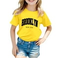 thumbnail image 1 of Kiijoy Little Girls Short Sleeve Tee Shirt New York Printed Casual Pullover Tshirt, 1 of 3