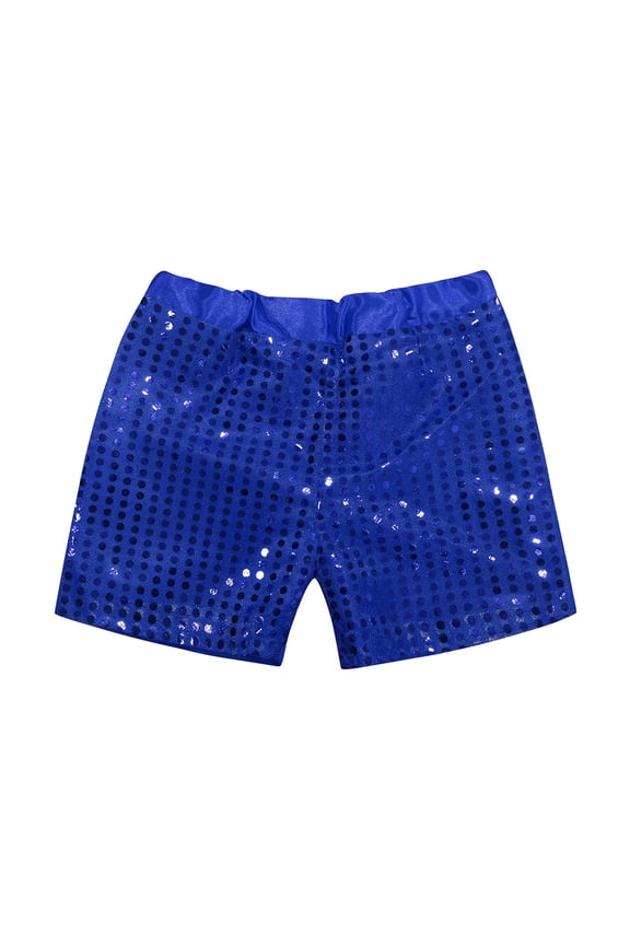 Little Girls Sparkly Sequins Shorts Stage Performance Party Dance Shorts, Sizes 2-14