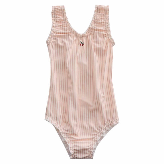 Kiijoy Little Girls Striped One Piece Swimsuit UPF50+ Stretch Beach Bathing Suit Swimwear