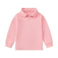 thumbnail image 1 of Kiijoy Long Sleeve Polo Shirt for Boys Girls Solid Casual Base Layer T-Shirt School Uniform, 1 of 3