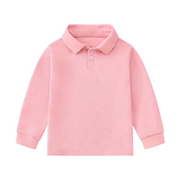 Kiijoy Long Sleeve Polo Shirt for Boys Girls Solid Casual Base Layer T-Shirt School Uniform