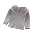 thumbnail image 1 of Kiijoy Long Sleeve T Shirt for Toddler Girls Cute Blouse Casual Comfy Undershirt Top, Grey, 2-3 Years, 1 of 3