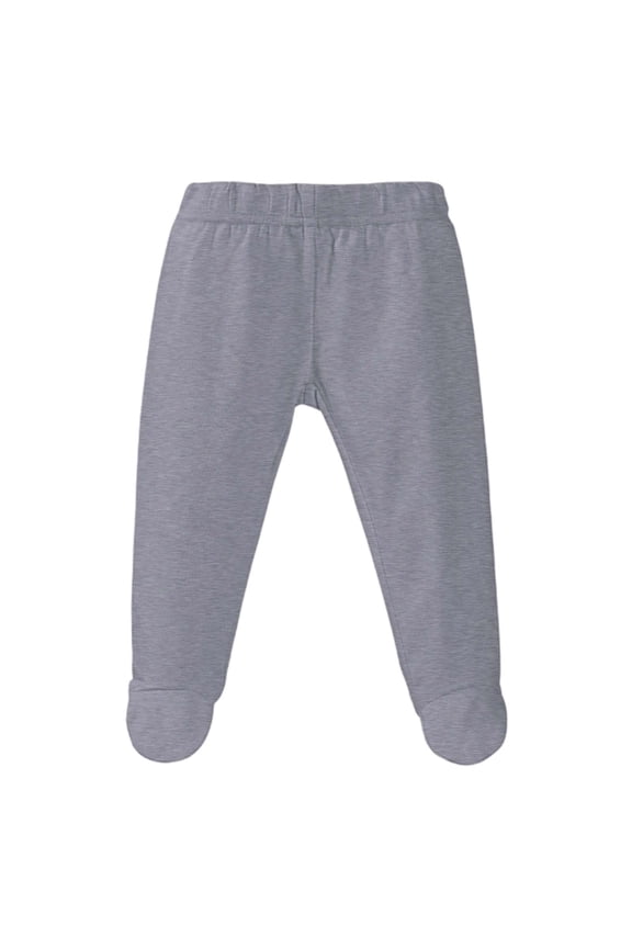 Newborn Baby Pants Solid Color Cotton Pull On Footed Pants Soft Trousers, Sizes 0-3M