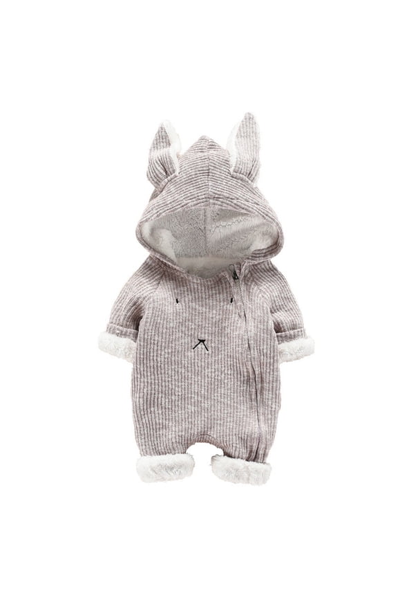 Boys Cute Bunny Jumpsuit Baby Soft Long Sleeve Romper, Sizes 0-6M