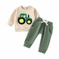 thumbnail image 1 of Kiijoy Newborn Boys Outfits Tractor Car Embroidery Sweatshirt Pants Clothing Set for Kids, 1 of 8
