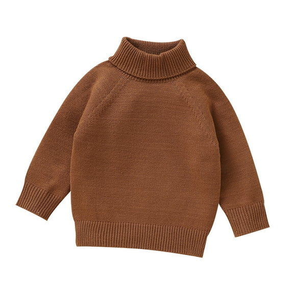 Kiijoy Boys Turtleneck Sweater Solid Color Knitted Pullover Sweater, Sizes 0-3M