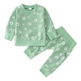 thumbnail image 1 of Kiijoy Girls Cotton Sweatsuit Casual Crewneck Sweatshirt Pants Outfits, Sizes 6-9M, 1 of 7